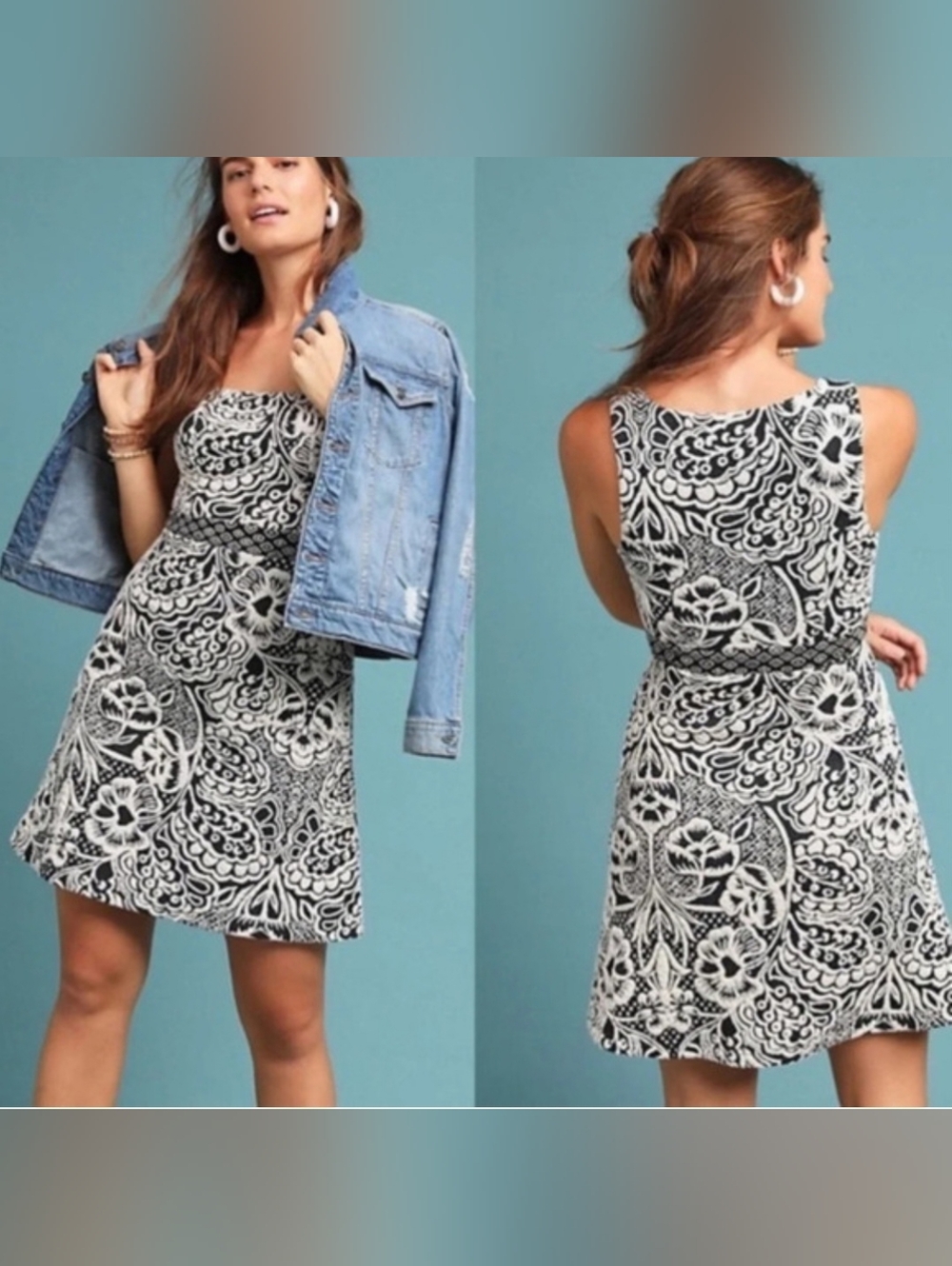 Anthropologie | Ett:Twa Valery Floral Jacquard Dress